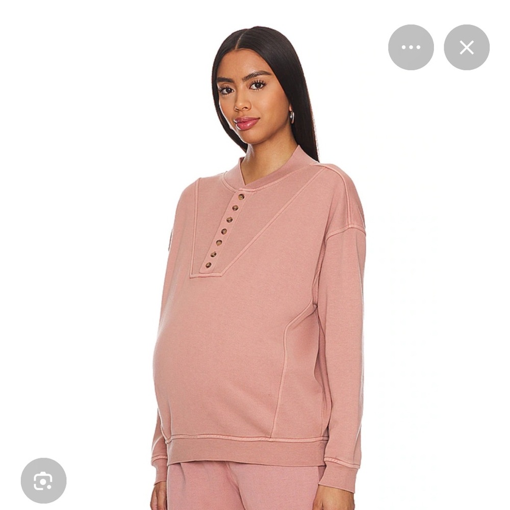 Hatch Maternity THE CORA HENLEY SWEATSHIRT, rose mauve, size 2